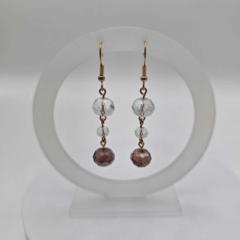 Faceted Crystal Drop Earrings - Picture 3 of 5